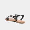 Sandales plates noir femme