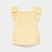 Ensemble 2 pi&egrave;ces d&eacute;bardeur short coton jaune clair b&eacute;b&eacute; fille