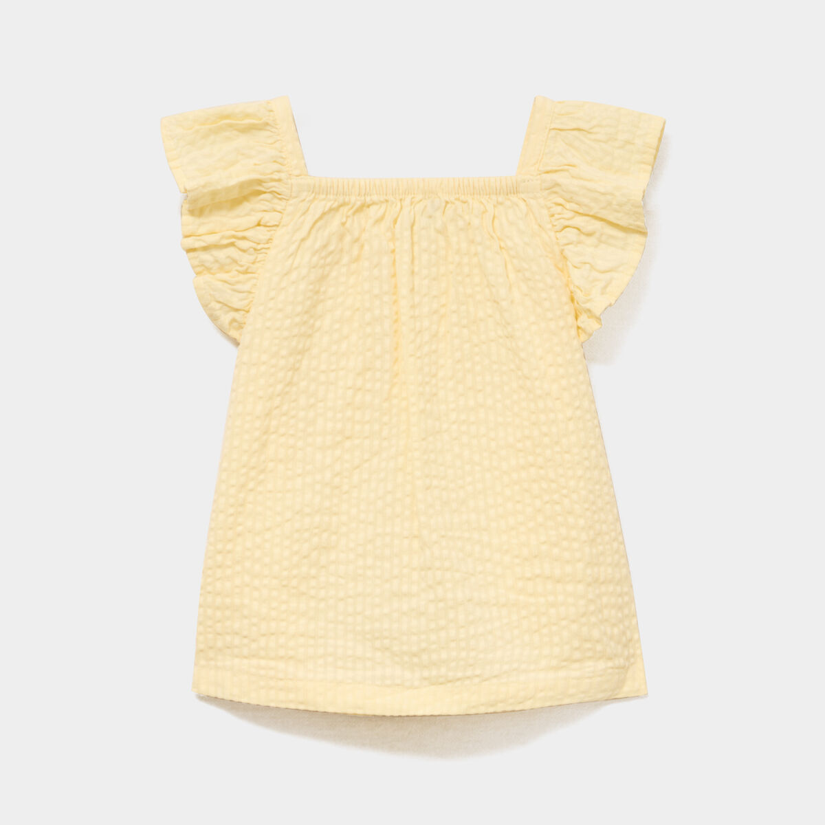 Ensemble 2 pi&egrave;ces d&eacute;bardeur short coton jaune clair b&eacute;b&eacute; fille