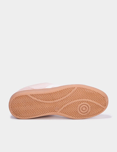 Tennis basses plates &agrave; lacets rose femme