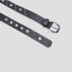 Ceinture &agrave; clous et oeillets noir femme