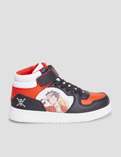 Baskets montantes à scratchs One Piece noir garçon