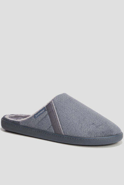 Chaussons mules Isotoner Ergonomie gris homme