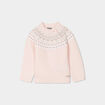 Pull jacquard col montant Creeks rose clair bébé fille