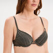 Soutien-gorge ampliforme paddé dentelle vert kaki femme