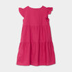 Robe à étages col rond coton Creeks rose framboise fille