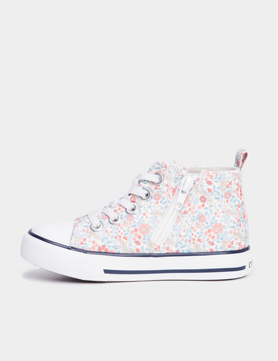 Baskets montantes toile zippées Creeks ecru fille