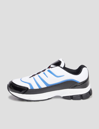 Baskets running lacets élastiquées blanc garçon