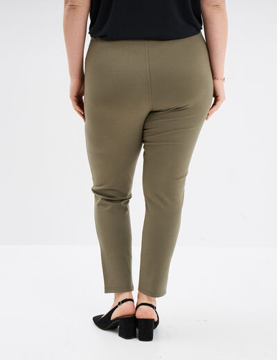 Pantalon skinny taille standard vert kaki femme grande taille