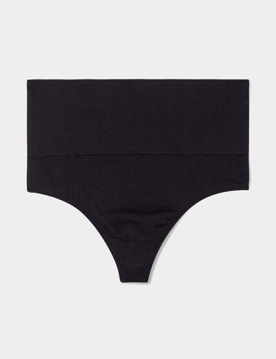 String gainant taille haute noir femme