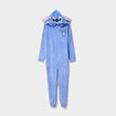 Combinaison pyjama effet velours Stitch bleu femme