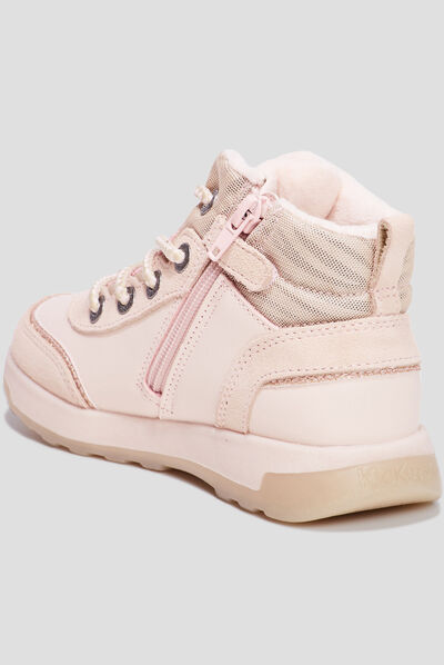Bottines zippées Kickers Fauna rose fille