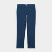 Pantalon chino droit stretch retroussé bleu foncé homme