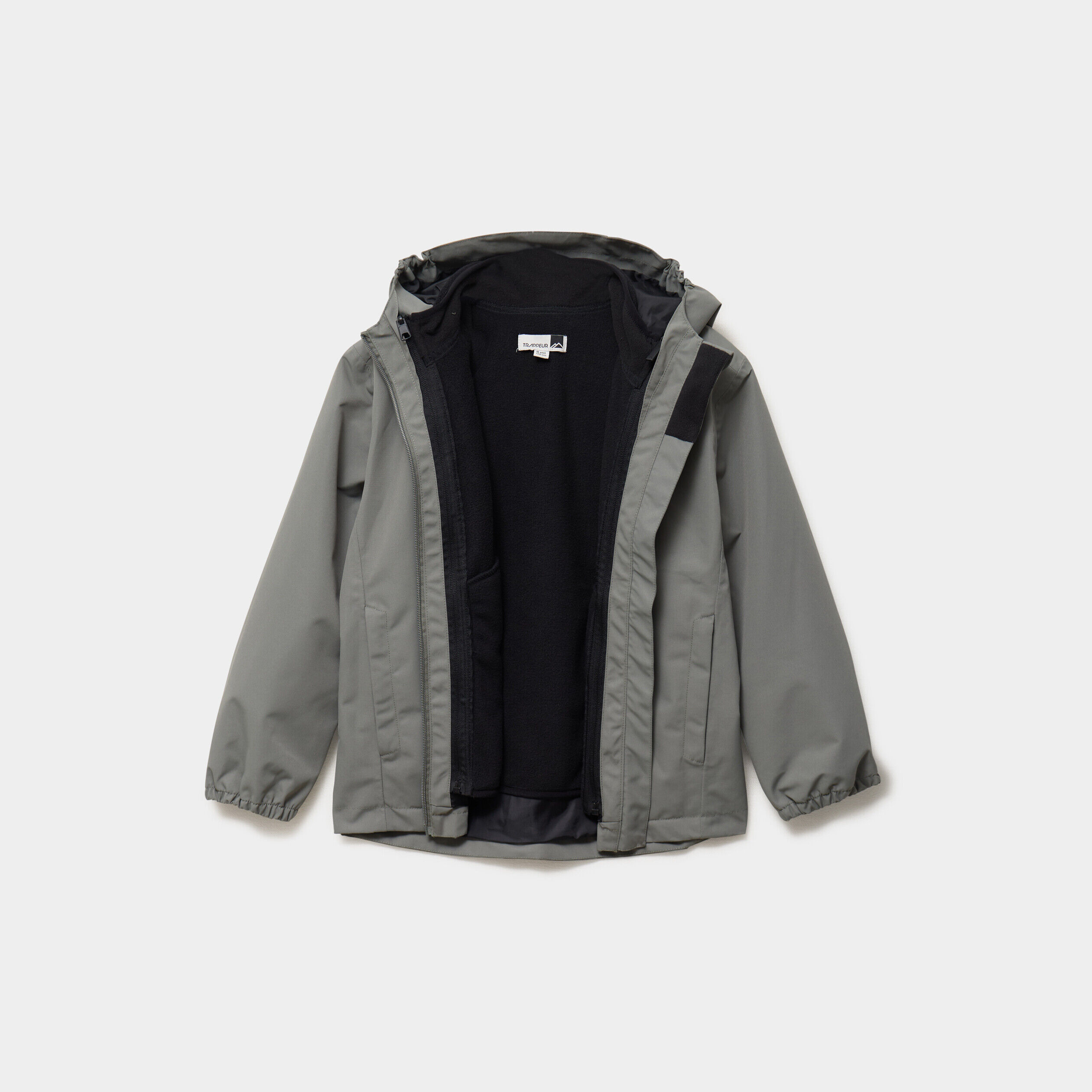 Parka 3-en-1 imperméable à capuche gris garçon