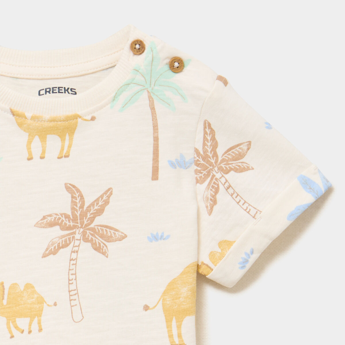 T-shirt avec manches courtes coton creme b&eacute;b&eacute; gar&ccedil;on
