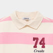 Sweat col chemise manches longues rose fille