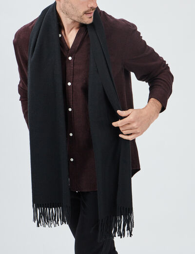 Écharpe à franges noir homme