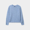 Pull col rond manches longues bleu ciel femme