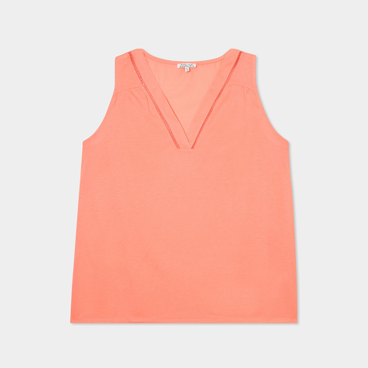 Débardeur sans manches rose corail femme grande taille