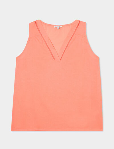 Débardeur sans manches rose corail femme grande taille