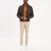 Pantalon chino slim coton marron cognac homme