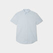 Chemise droite manches courtes coton vert pastel homme