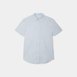 chemise droite manches courtes coton vert pastel homme Chemise droite manches courtes coton vert pastel homme