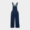 Salopette en jean jambe large coton bleu fonc&eacute; femme