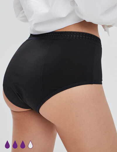 Culotte menstruelle microfibre noir femme