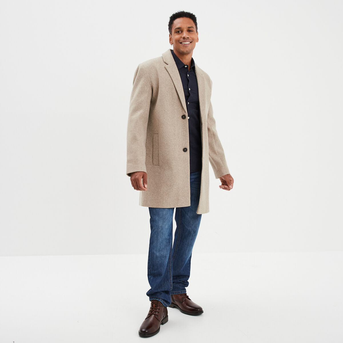Jeans straight denim 5 poches denim stone homme