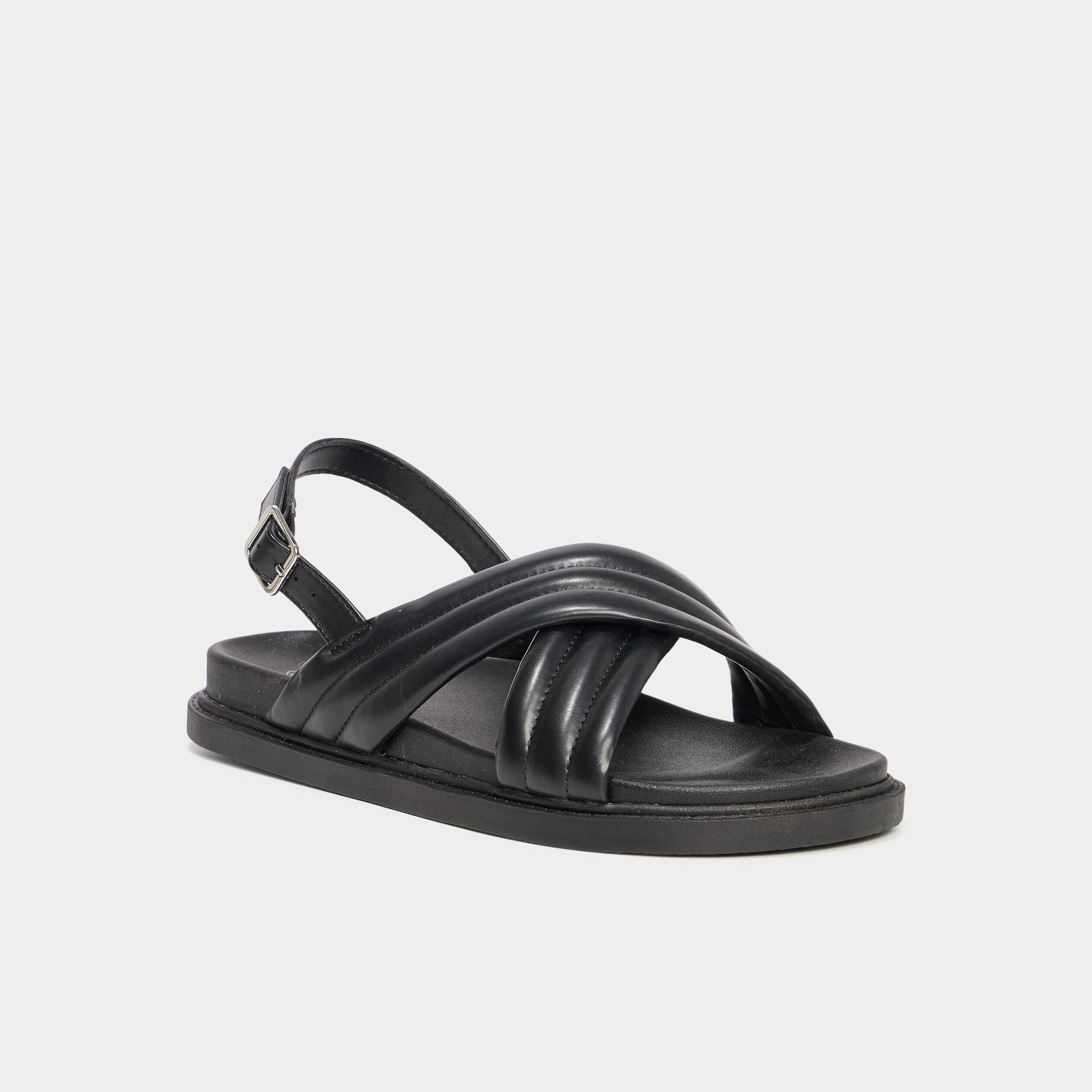 Sandales plates noir femme LIBERTO