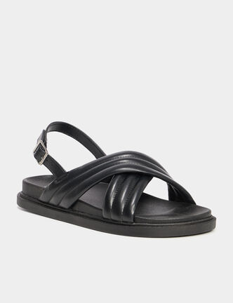 Sandales plates noir femme