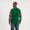 Pull de No&euml;l avec pompon vert homme