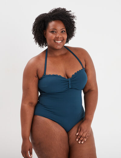 Maillot de bain une pièce bleu canard femme grande taille