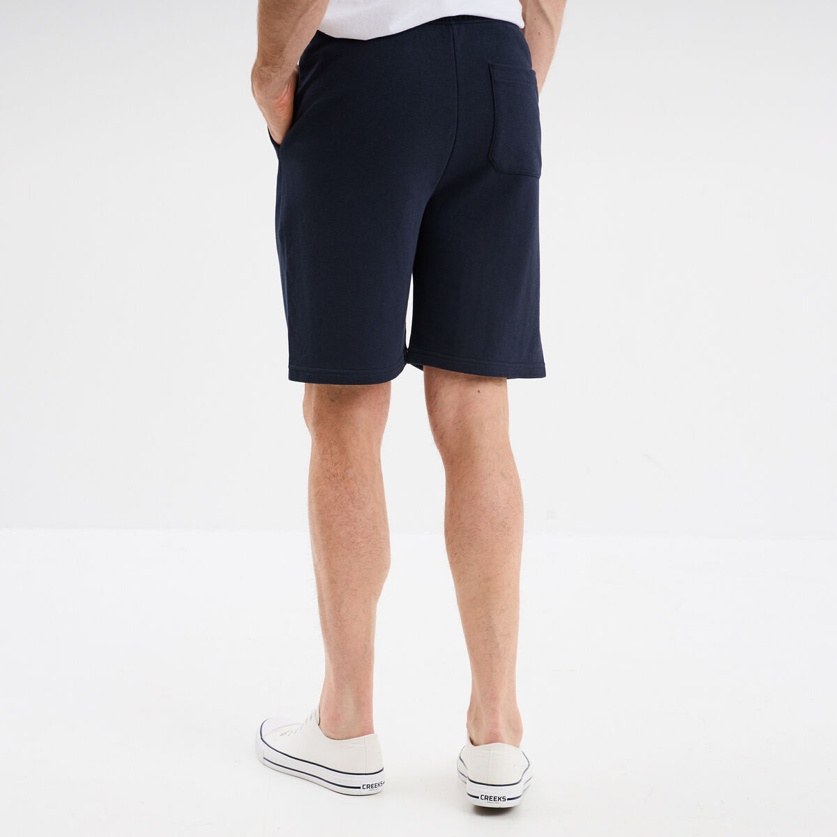 Short de jogging en molleton bleu marine homme