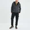 Sweat zipp&eacute; molleton doubl&eacute; sherpa gris fonc&eacute; homme