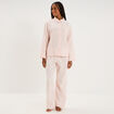 Ensemble pyjama chemise gaze de coton rose clair femme