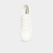 Tennis en toile basses &agrave; lacets blanc femme