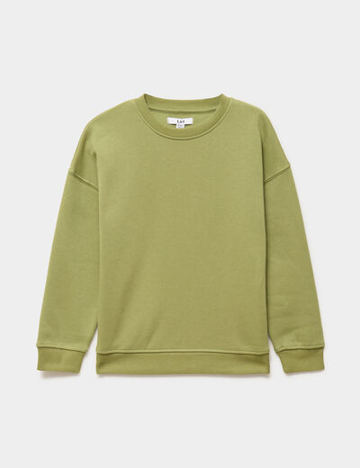 Sweat oversize manches longues col rond vert pastel gar&ccedil;on