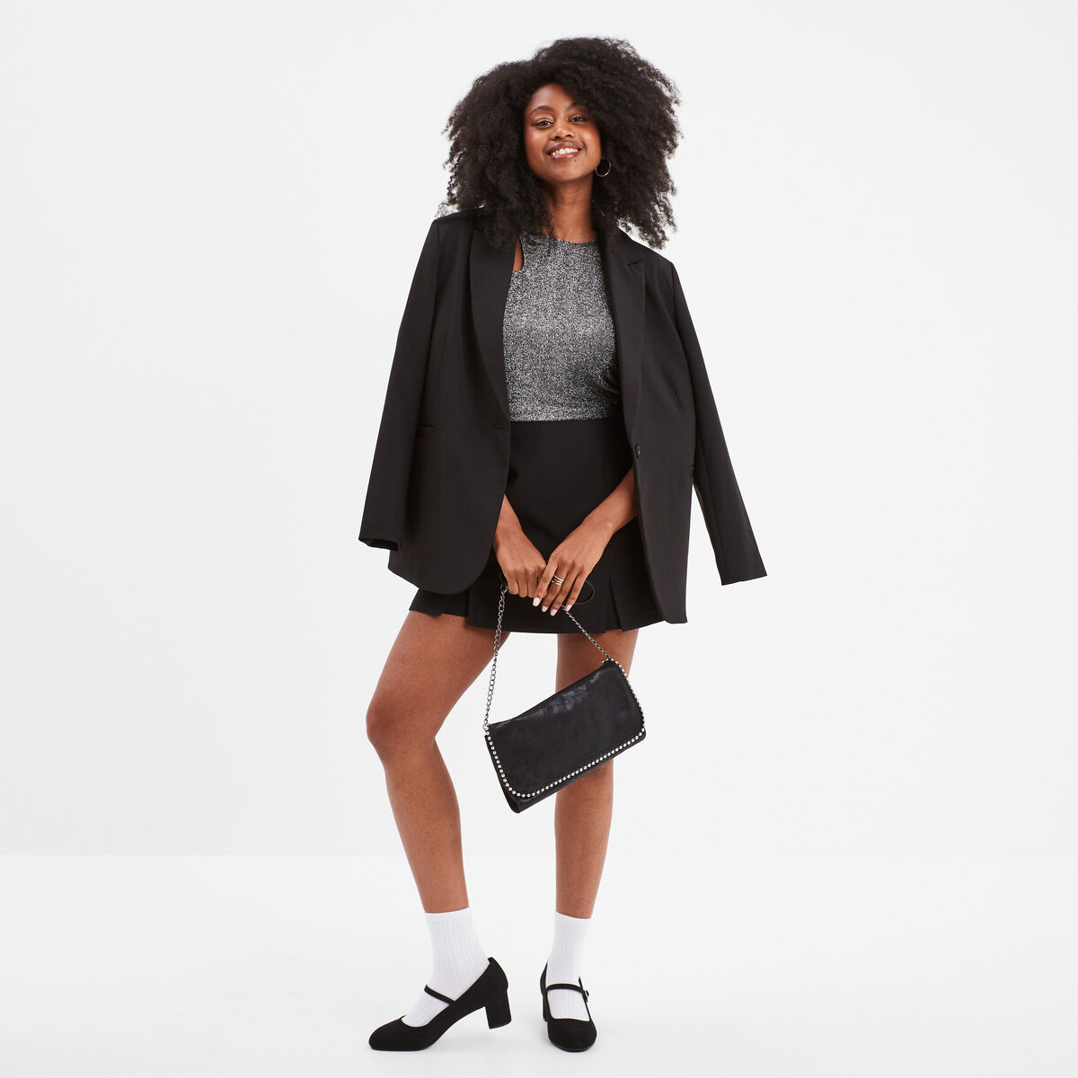Débardeur cropped détail épaule Liberto gris argent femme