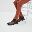Bottines chelsea en cuir zipp&eacute;es marron homme