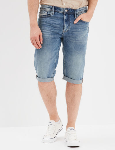 Bermuda regular en jean denim double stone homme