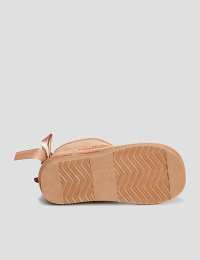 Bottines fourrées avec noeud camel fille