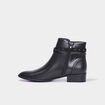 Bottines à talons plats détails cloutés noir femme