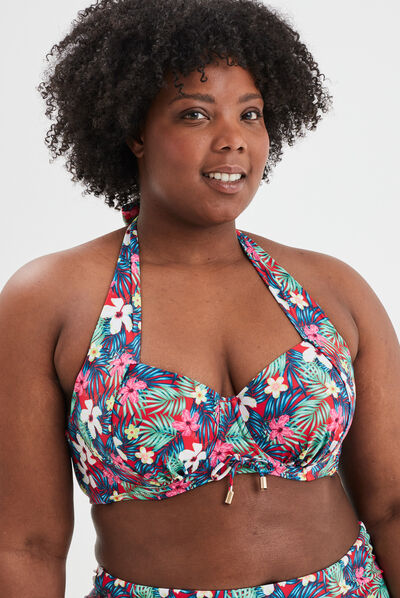 Haut de maillot de bain emboîtant rouge femme grande taille