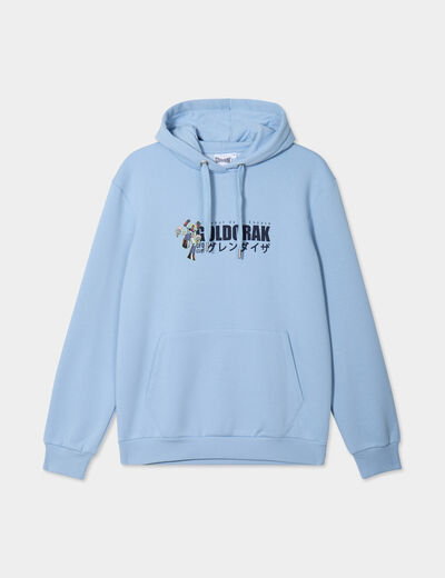 Sweat hoodie 1 poche Goldorak bleu homme