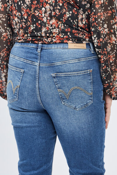 Jeans straight grande taille denim stone femme grande taille