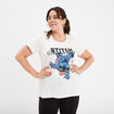 T-shirt manches courtes coton Stitch ivoire femme grande taille