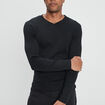T-shirt manches longues col V noir homme