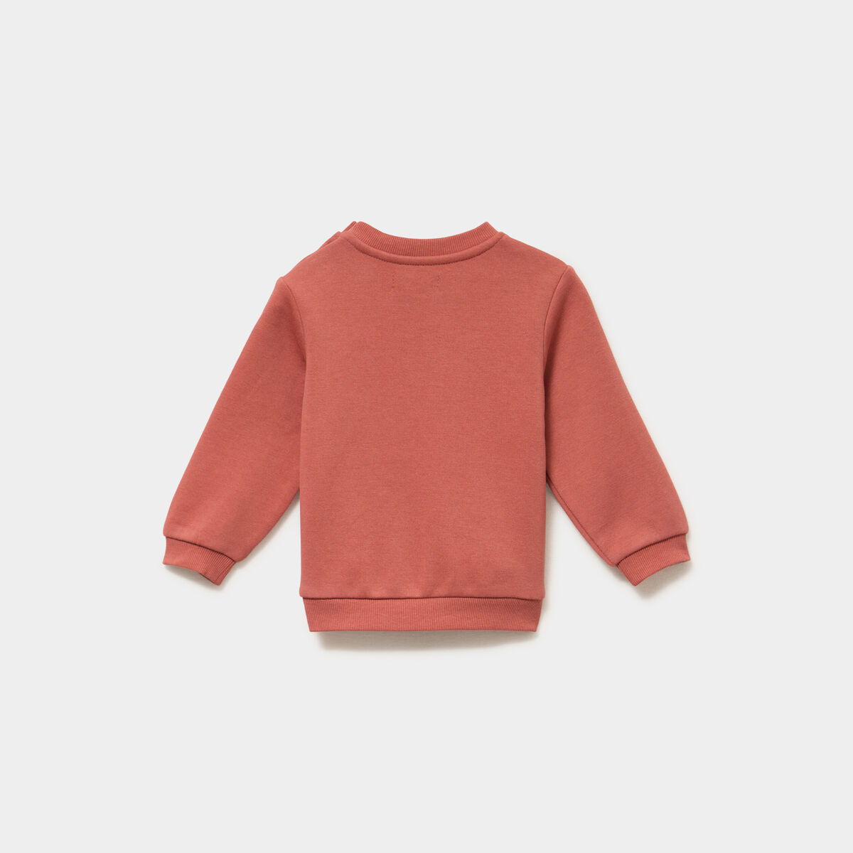 Sweat poche ventrale et &eacute;paule boutonn&eacute;e terracotta b&eacute;b&eacute; gar&ccedil;on